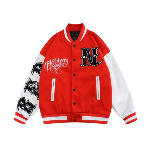 Letterman Blackberry Smoke Embroidered Jacket