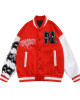 Letterman Blackberry Smoke Embroidered Jacket Letterman Blackberry Smoke Embroidered Jacket