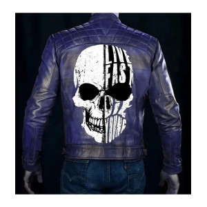 Live Fast Die Young Skull Cafe Racer Jacket
