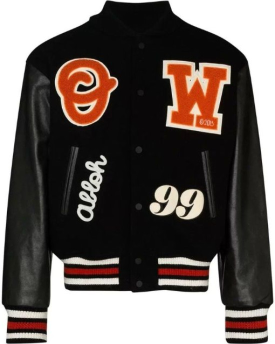 Logo Appliqued Varsity Jacket Logo Appliqued Varsity Jacket