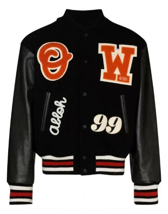 Logo Appliqued Varsity Jacket