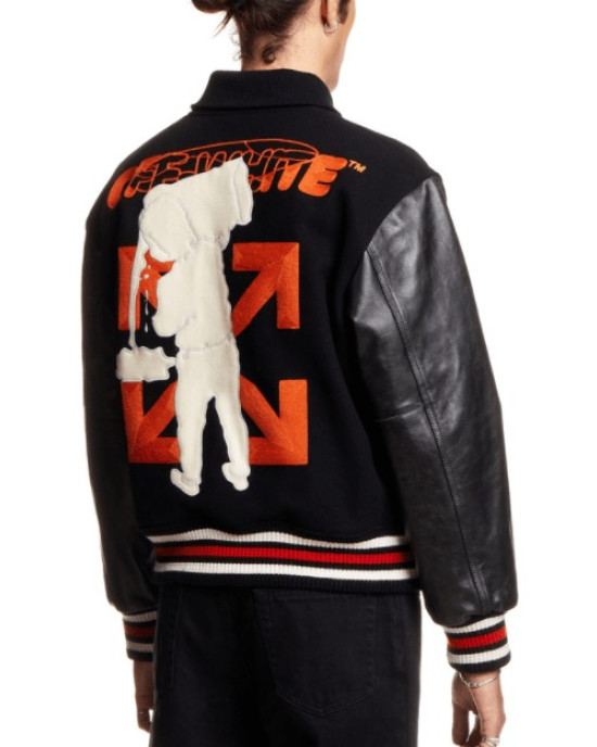 Logo Appliqued Varsity Jacket Logo Appliqued Varsity Jacket