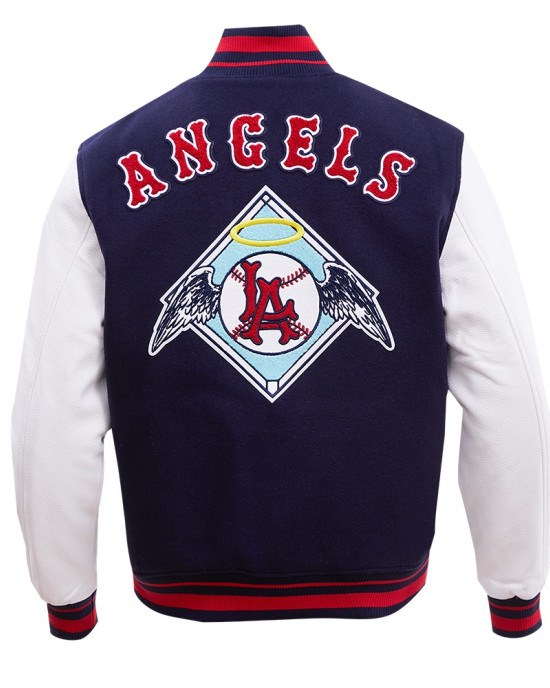 Los Angeles Angels Retro Classic Blue Wool Varsity Jacket Los Angeles Angels Retro Classic Blue Wool Varsity Jacket