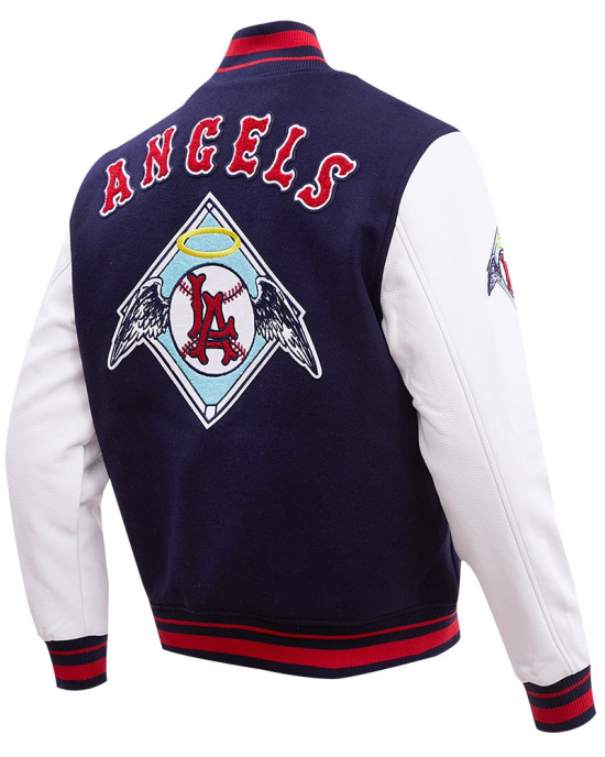 Los Angeles Angels Retro Classic Blue Wool Varsity Jacket Los Angeles Angels Retro Classic Blue Wool Varsity Jacket