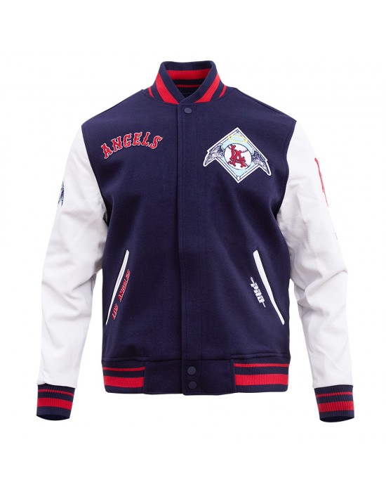 Los Angeles Angels Retro Classic Blue Wool Varsity Jacket