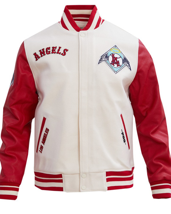 Los Angeles Angels Retro Classic Red Wool Varsity Jacket Los Angeles Angels Retro Classic Red Wool Varsity Jacket