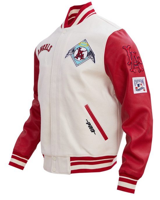 Los Angeles Angels Retro Classic Red Wool Varsity Jacket Los Angeles Angels Retro Classic Red Wool Varsity Jacket