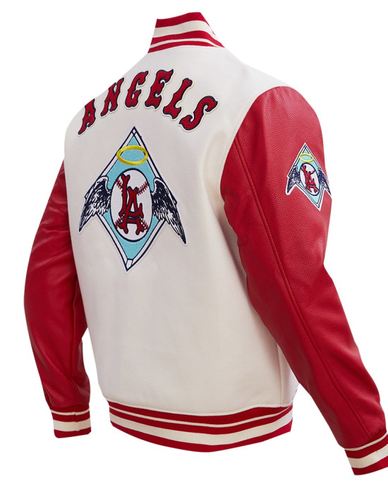 Los Angeles Angels Retro Classic Red Wool Varsity Jacket Los Angeles Angels Retro Classic Red Wool Varsity Jacket