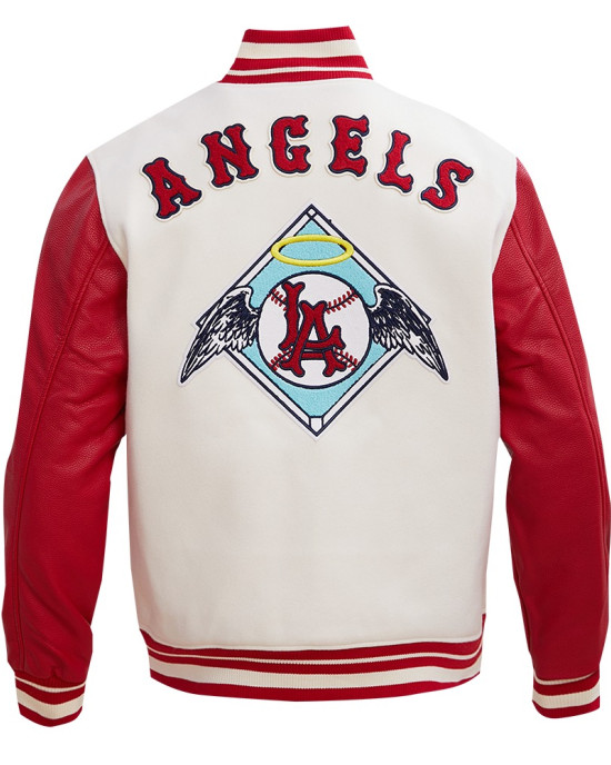 Los Angeles Angels Retro Classic Red Wool Varsity Jacket Los Angeles Angels Retro Classic Red Wool Varsity Jacket