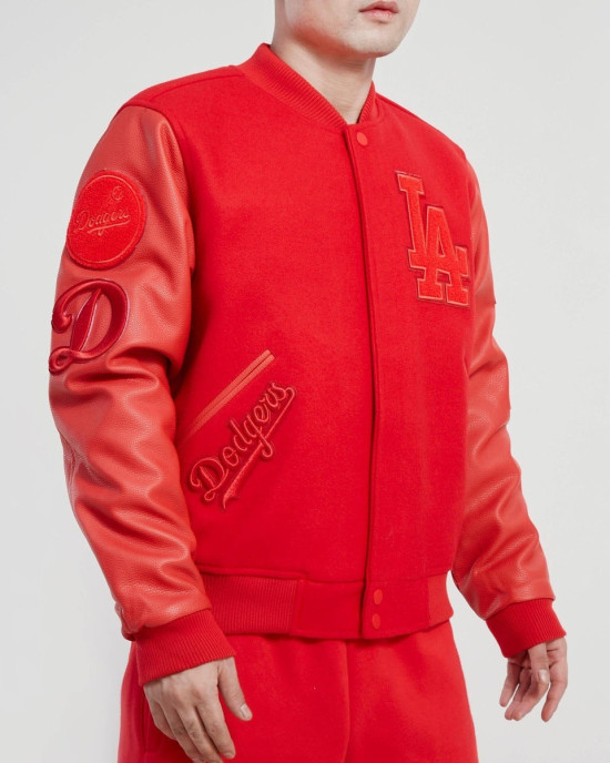 Los Angeles Dodgers Classic Triple Red Wool Varsity Jacket Los Angeles Dodgers Classic Triple Red Wool Varsity Jacket