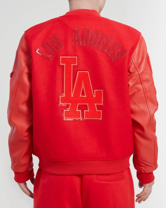 Los Angeles Dodgers Classic Triple Red Wool Varsity Jacket Los Angeles Dodgers Classic Triple Red Wool Varsity Jacket