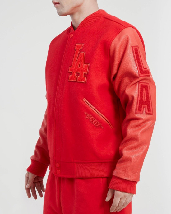 Los Angeles Dodgers Classic Triple Red Wool Varsity Jacket Los Angeles Dodgers Classic Triple Red Wool Varsity Jacket