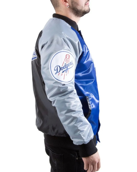 Los Angeles Dodgers Tri-Color Satin Jacket Los Angeles Dodgers Tri-Color Satin Jacket