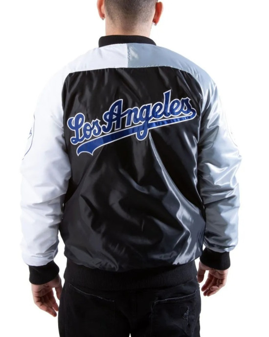 Los Angeles Dodgers Tri-Color Satin Jacket Los Angeles Dodgers Tri-Color Satin Jacket