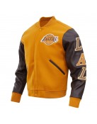 Los Angeles Lakers Classic Wool And Leather Varsity Jacket