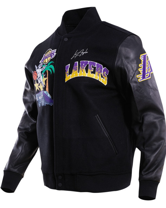 Los Angeles Lakers Gradient Logo Wool Varsity Jacket Los Angeles Lakers Gradient Logo Wool Varsity Jacket