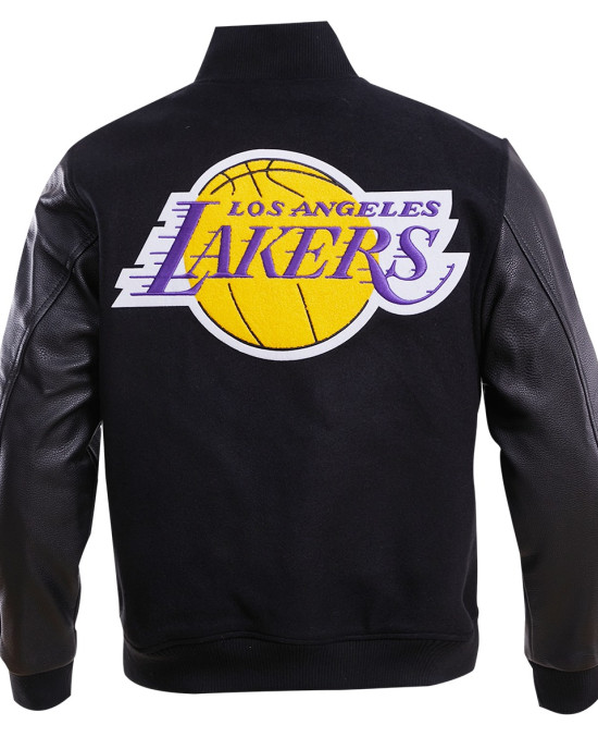 Los Angeles Lakers Gradient Logo Wool Varsity Jacket Los Angeles Lakers Gradient Logo Wool Varsity Jacket