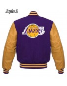 Los Angeles Lakers NBA Purple and Yellow Letterman Jacket