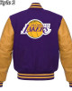 Los Angeles Lakers NBA Purple and Yellow Letterman Jacket Los Angeles Lakers NBA Purple and Yellow Letterman Jacket