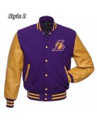 Los Angeles Lakers NBA Purple and Yellow Letterman Jacket