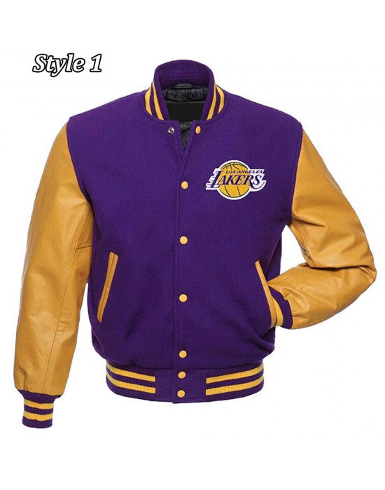 Los Angeles Lakers NBA Purple and Yellow Letterman Jacket