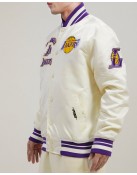 Los Angeles Lakers Retro Classic Off White Satin Jacket