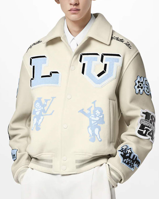 Louis Vuitton Bunny Cream Varsity Jacket Louis Vuitton Bunny Cream Varsity Jacket