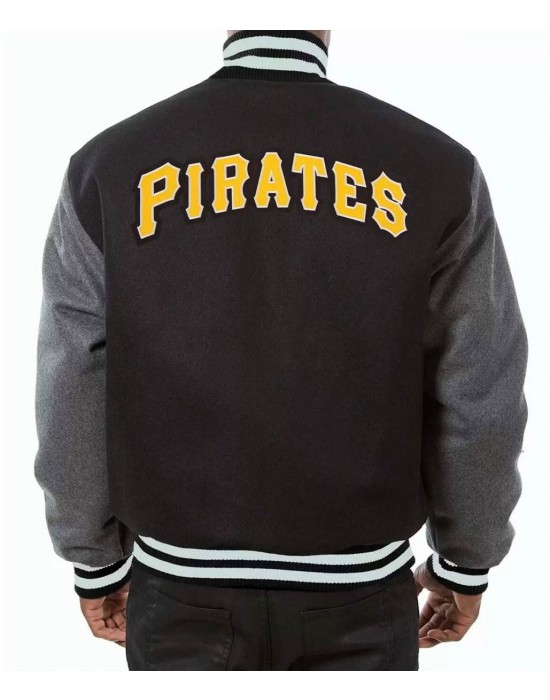 MLB Pittsburgh Pirates Baseball Varsity Wool Black and Grey Jacket