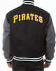 MLB Pittsburgh Pirates Baseball Varsity Wool Black and Grey Jacket MLB Pittsburgh Pirates Baseball Varsity Wool Black and Grey Jacket