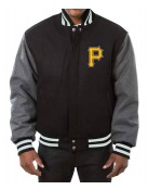 MLB Pittsburgh Pirates Baseball Varsity Wool Black and Grey Jacket