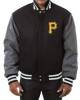 MLB Pittsburgh Pirates Baseball Varsity Wool Black and Grey Jacket MLB Pittsburgh Pirates Baseball Varsity Wool Black and Grey Jacket