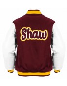 Maroon Shaw University Varsity Jacket