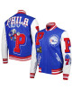 Mash Up Philadelphia 76ers Capsule Royal Varsity Jacket Mash Up Philadelphia 76ers Capsule Royal Varsity Jacket