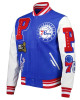 Mash Up Philadelphia 76ers Capsule Royal Varsity Jacket Mash Up Philadelphia 76ers Capsule Royal Varsity Jacket