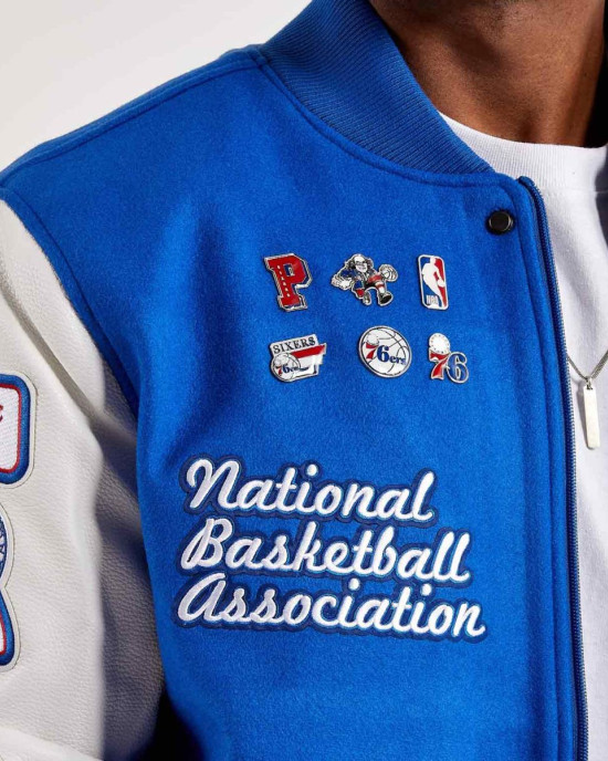Mash Up Philadelphia 76ers Royal Varsity Jacket Mash Up Philadelphia 76ers Royal Varsity Jacket