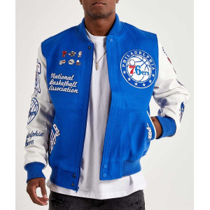 Mash Up Philadelphia 76ers Royal Varsity Jacket