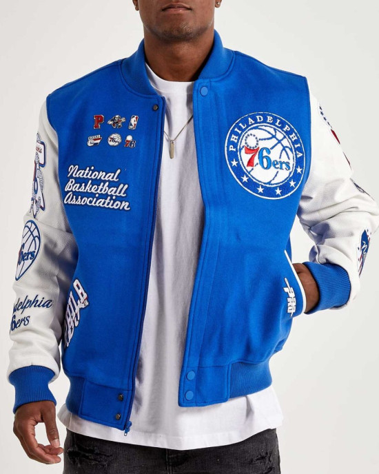 Mash Up Philadelphia 76ers Royal Varsity Jacket Mash Up Philadelphia 76ers Royal Varsity Jacket
