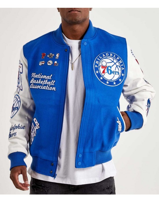 Mash Up Philadelphia 76ers Royal Varsity Jacket