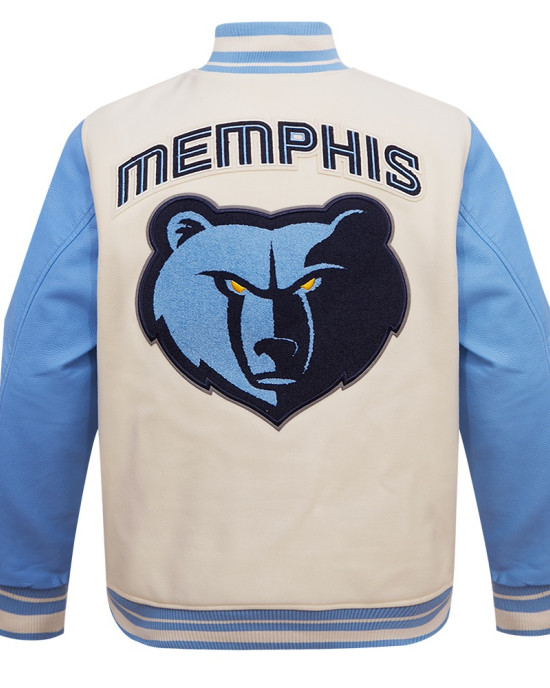 Memphis Grizzlies Retro Classic Rib Blue Varsity Jacket Memphis Grizzlies Retro Classic Rib Blue Varsity Jacket