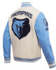 Memphis Grizzlies Retro Classic Rib Blue Varsity Jacket Memphis Grizzlies Retro Classic Rib Blue Varsity Jacket