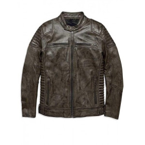 Men HD Waxed Brown Leather Jacket
