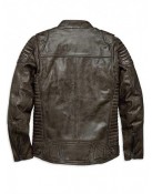 Men HD Waxed Brown Leather Jacket