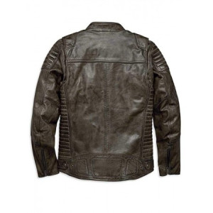 Men HD Waxed Brown Leather Jacket