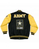 Men's American Flag Hooah Army Varsity Jacket