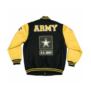 Men's American Flag Hooah Army Varsity Jacket