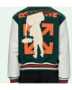 Men's Barrel Off White Varsity Jacket Green Men's Barrel Off White Varsity Jacket Green