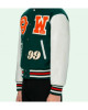 Men's Barrel Off White Varsity Jacket Green Men's Barrel Off White Varsity Jacket Green