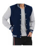 Men's Baseball Style Grey and Blue Varsity Jacket Men's Baseball Style Grey and Blue Varsity Jacket