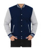 Men's Baseball Style Grey and Blue Varsity Jacket Men's Baseball Style Grey and Blue Varsity Jacket