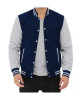 Men's Baseball Style Grey and Blue Varsity Jacket Men's Baseball Style Grey and Blue Varsity Jacket